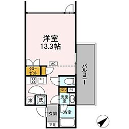 lifepatioKIKUNA ワンルームの間取図画像