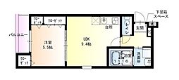 フジパレス羽衣駅南II番館 1LDKの間取図画像