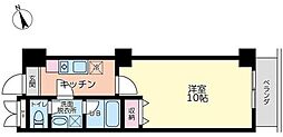 サンユービル2 1Kの間取図画像