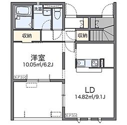 レオネクストサニーヒル五ノ坂 1階1LDKの間取り