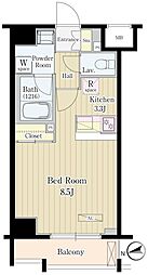 松葉 10階1Kの間取り