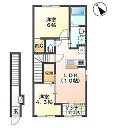 エスペランサ2 2LDKの間取図画像