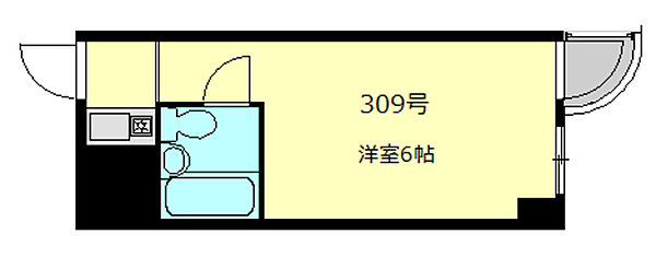 マリンロードダイヤモンドパレス 309｜東京都港区芝浦３丁目(賃貸マンション1R・3階・15.52㎡)の写真 その2