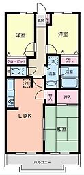 ライオンズヒルズ東戸塚 3DKの間取図画像