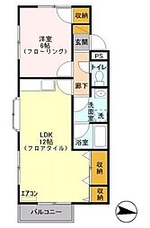 コリンヴェールテンジン 1LDKの間取図画像
