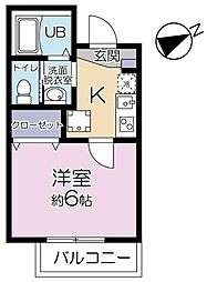 イーグル与野本町B 1Kの間取図画像