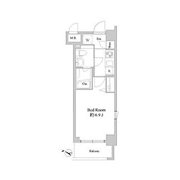 ドゥーエ新川崎 3階1Kの間取り