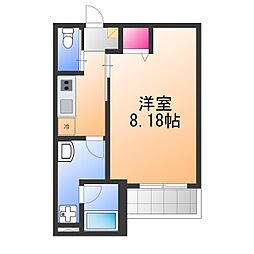 南海線 石津川駅 徒歩10分の賃貸アパート 2階1Kの間取り