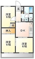 リバーサイドパレス 1階3DKの間取り