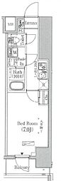 プライムブリス上野元浅草 1Kの間取図画像
