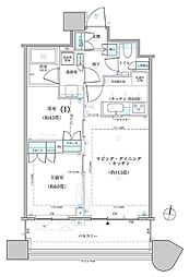 パークタワー勝どきサウス 9階2LDKの間取り