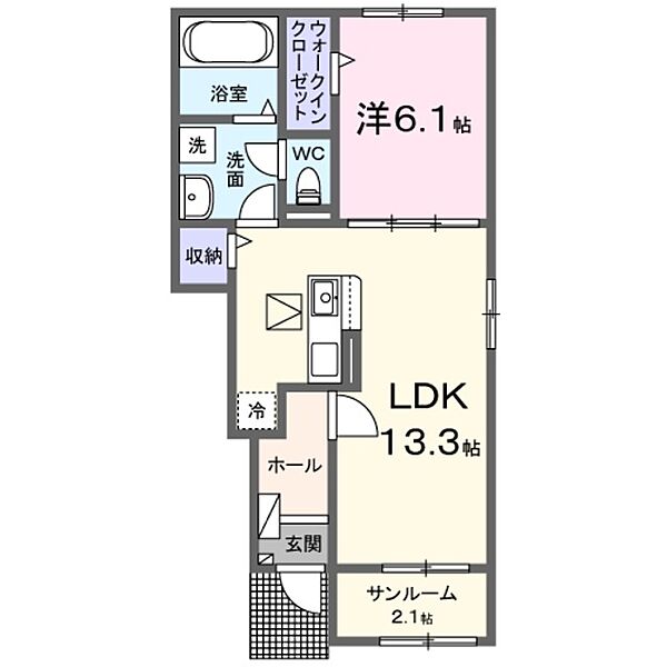 プラシード 104｜東京都多摩市和田(賃貸アパート1LDK・1階・50.01㎡)の写真 その2
