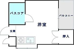 コーポロイヤル ワンルームの間取図画像