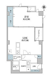 東京メトロ千代田線 乃木坂駅 徒歩2分の賃貸マンション 2階1LDKの間取り