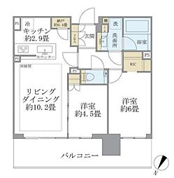 シティタワーズ東京ベイ　セントラルタワー 32階2LDKの間取り