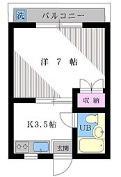 第2吉田マンション 4階1Kの間取り