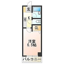 エフォールナガイ 1Kの間取図画像
