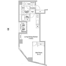 コンフォリア銀座EAST 1LDKの間取図画像