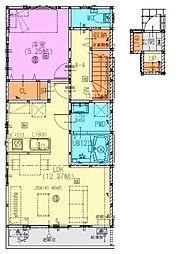 クローバーコート 2階1LDKの間取り