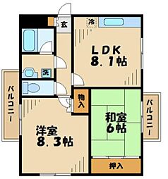 間取図画像 2LDK