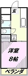 メゾンベルミュール 1Kの間取図画像