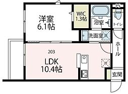 川崎市多摩区登戸アパート 1LDKの間取図画像