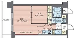 プレジオ川口ASIAN 2階1LDKの間取り