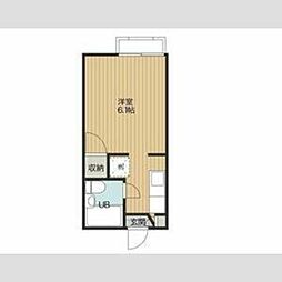 キグマハイツ5 2階ワンルームの間取り
