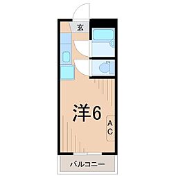 セントラルコーポ・クロッカス館 1階ワンルームの間取り