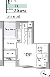 プライムガーデン駒沢大学 ワンルームの間取図画像