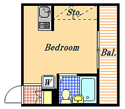 モビーレ浦安 2階ワンルームの間取り