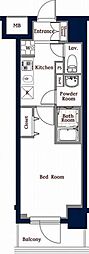 N-stageUeno 1Kの間取図画像
