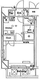 ベルステージ南阿佐ケ谷 1Kの間取図画像