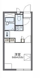 レオパレスカルマード 1Kの間取図画像