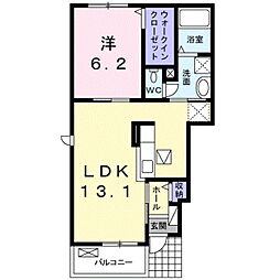 ボヌール岩橋　I 1階1LDKの間取り
