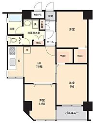 エクレール大宮 3LDKの間取図画像