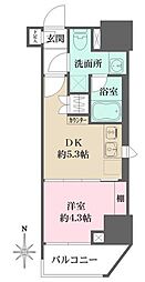 ルフォンプログレ元浅草マークス 1DKの間取図画像