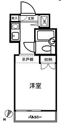 トップ明大前第3 3階ワンルームの間取り
