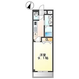 ラァマテラス 1Kの間取図画像