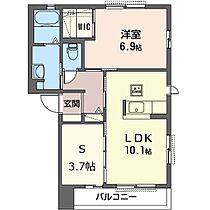 グランドゥールＣ 00101 ｜ 栃木県小山市駅東通り３丁目3-11（賃貸アパート1SLDK・1階・49.28㎡） その2