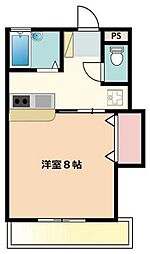 ユニオンパレス 1階1Kの間取り