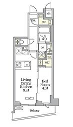 AIFLAT明大前 1LDKの間取図画像