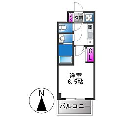 S-RESIDENCE布施aventra 1Kの間取図画像