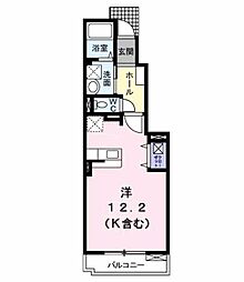 リッチリバー館 1Kの間取図画像