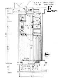 ガーラ駒沢大学 2階1Kの間取り