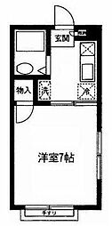 セトル豊郷 2階1Kの間取り