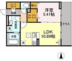 グランテージ 1階1LDKの間取り
