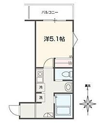 MELLAS北赤羽 1Kの間取図画像