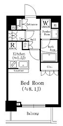 東京メトロ東西線 行徳駅 徒歩7分の賃貸マンション 1階ワンルームの間取り