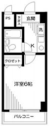 日神パレステージ蒔田 1Kの間取図画像